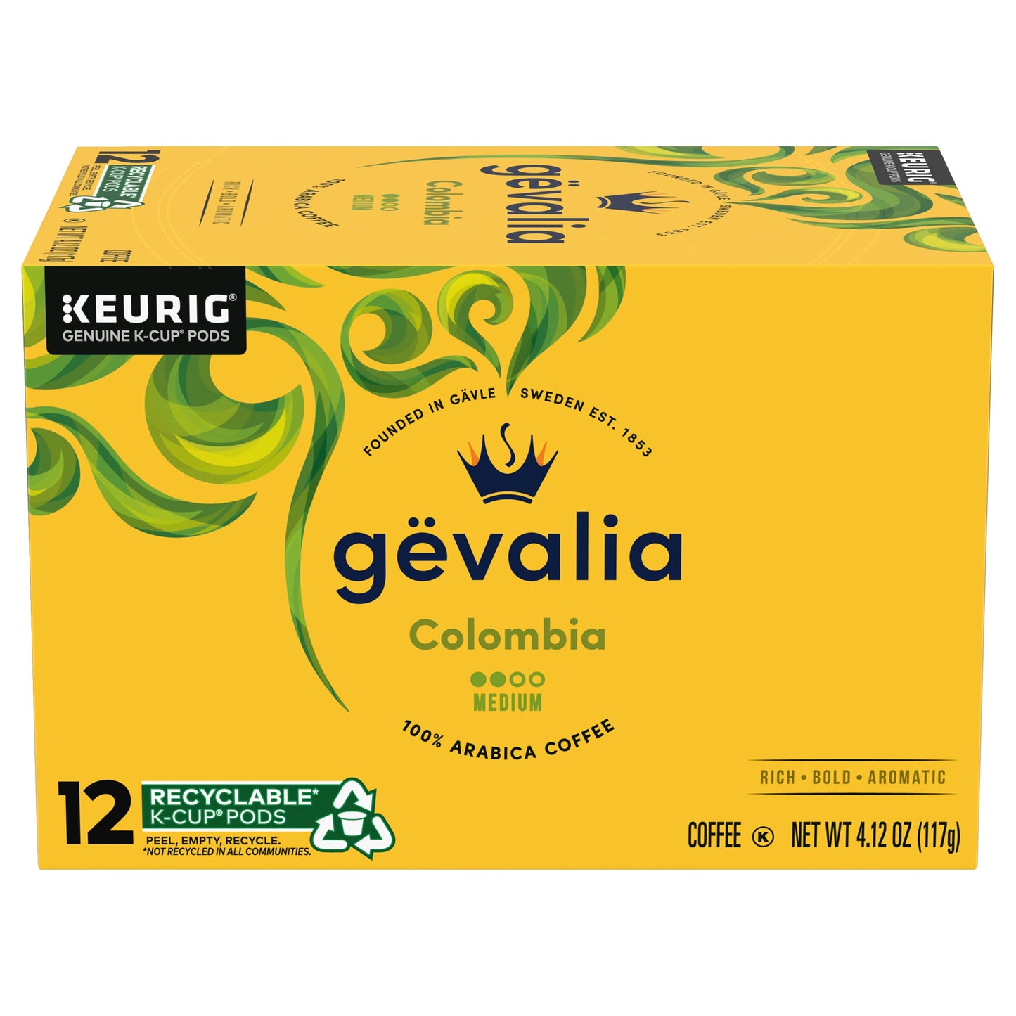 Gevalia Colombia K-Cups,12-Count Box, (Pack of 3) [RETAIL PACKAGING]
