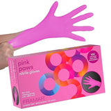 FRAMAR Pink Gloves Disposable Latex Free XS - Pink Nitrile Gloves XS, Nitrile Glove For Hair Dye, Salon, Cleaning, Tattoo, Food Prep, Non Latex