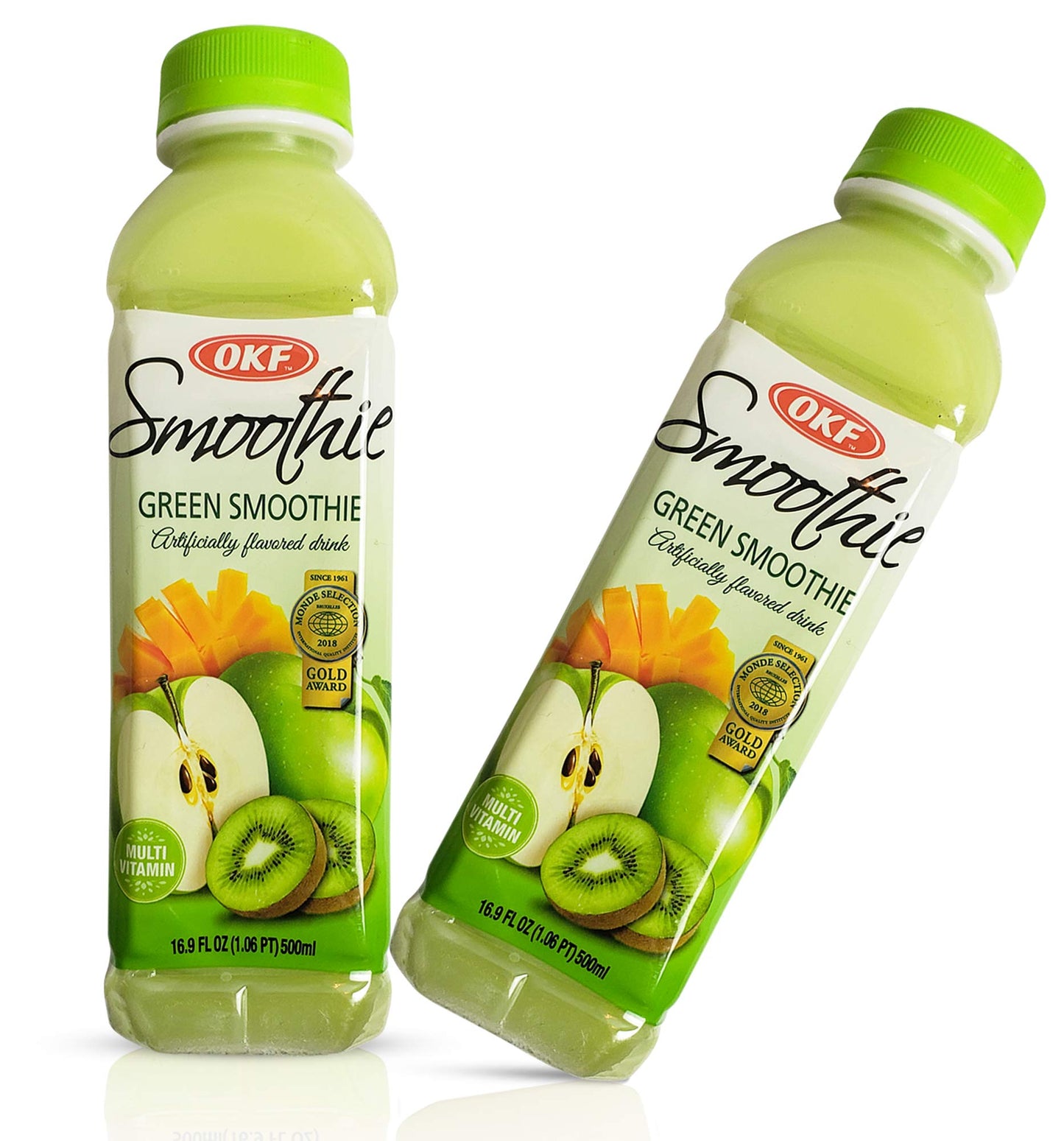 OKF Smoothie, Multi Vitamin Premium New Drink, 16.9 Fluid Ounce (Green Smoothie, 12 Pack)