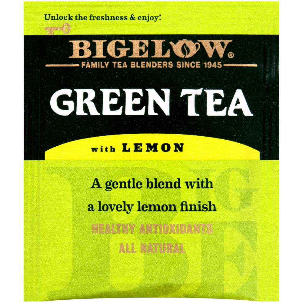 Bigelow Green Tea with Lemon Tea Bags 28-Count Box (Pack of 1) Green Tea Bags with Lemon Peel and Natural Flavors Rich in Antioxidants