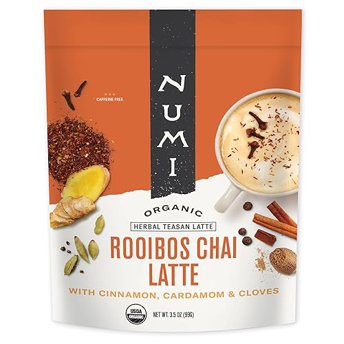 Numi Tea - Organic Rooibos Chai Tea Latte Powder - Rooibos Chai Latte Mix with Cinnamon, Cardamom & Cloves - Caffeine Free, Vegan & Gluten Free, 3.5