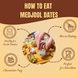 Harveast Organic Medjool Dates - California Grown Jumbo Dates, Naturally Sweet, Healthy Snacking, Caramel Flavor, Pesticide, Free No Sugar Added