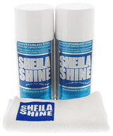 2 x 10oz Sheila Shine Stainless Steel Cleaner and Polish w/ Microfiber Cloth - Cleans, Polishes & Protects Kitchen Appliances, Refrigerators, Sinks