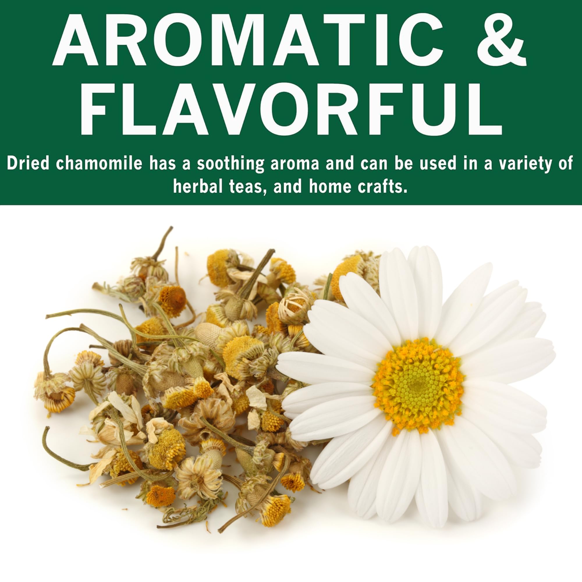 SPICES VILLAGE Dried Chamomile Flowers, Loose Leaf Chamomile Tea, 2 oz, Natural, Aromatic, Perfect for Herbal Teas, Flowering Tea, DIY Recipes