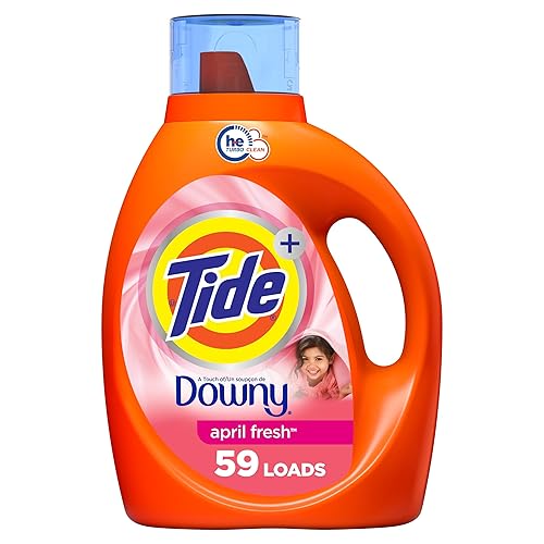 Tide with Downy Liquid Laundry Detergent Soap, High Efficiency (HE), April Fresh Scent, 59 Loads (92 Fl Oz)