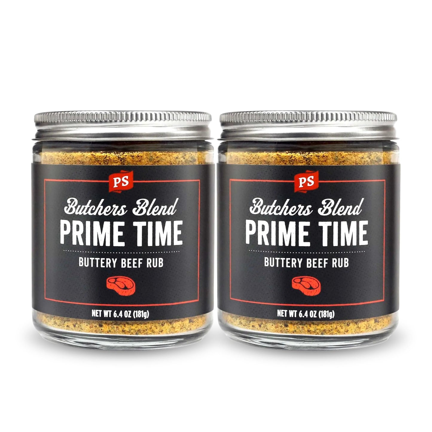 PS Seasoning Prime Time Buttery Beef Rub 2 pack - Prime Rib and Steak Seasoning Blend with Garlic Herbs and Butter Flavor | Butcher Style Beef Roast