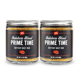 PS Seasoning Prime Time Buttery Beef Rub 2 pack - Prime Rib and Steak Seasoning Blend with Garlic Herbs and Butter Flavor | Butcher Style Beef Roast