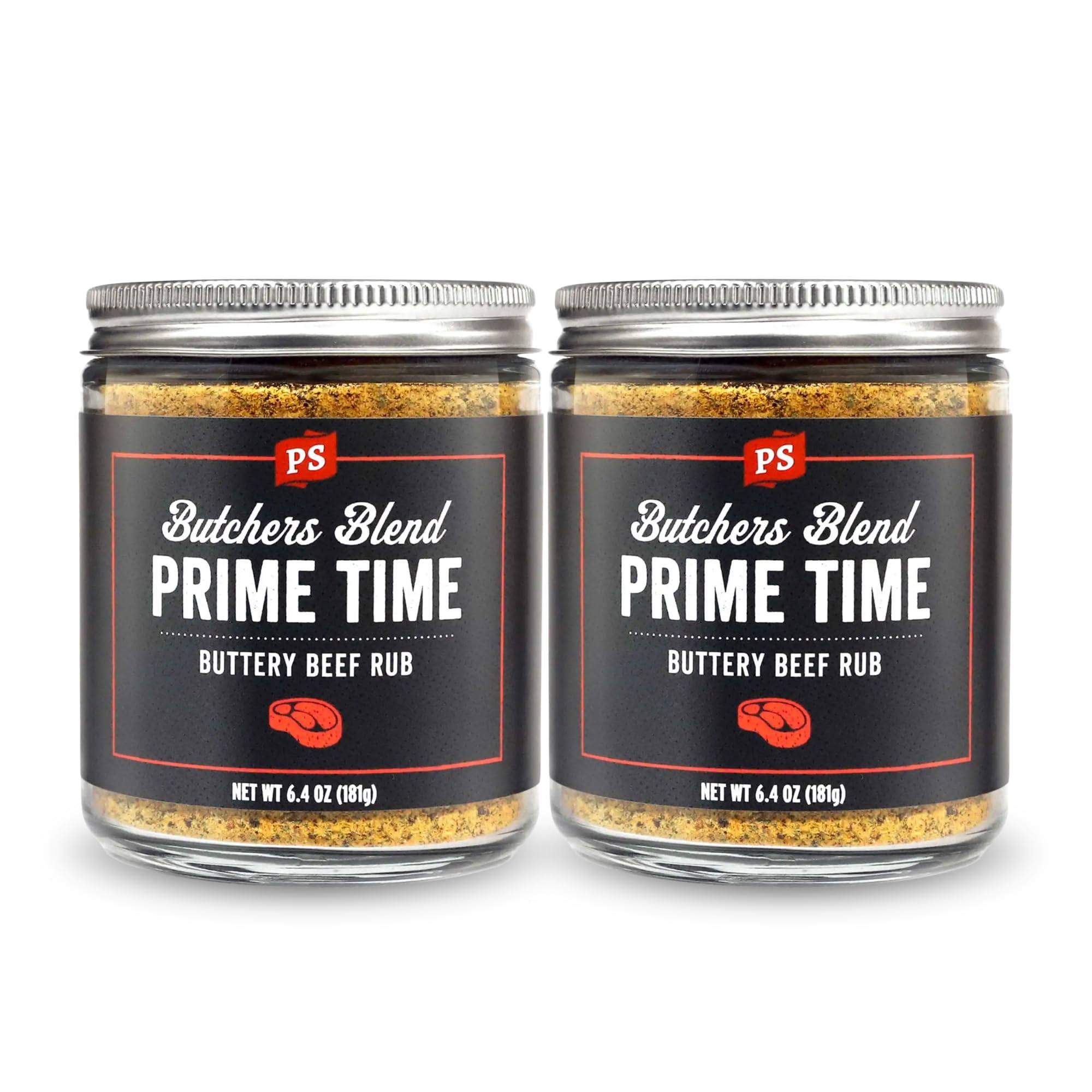 PS Seasoning Prime Time Buttery Beef Rub 2 pack - Prime Rib and Steak Seasoning Blend with Garlic Herbs and Butter Flavor | Butcher Style Beef Roast