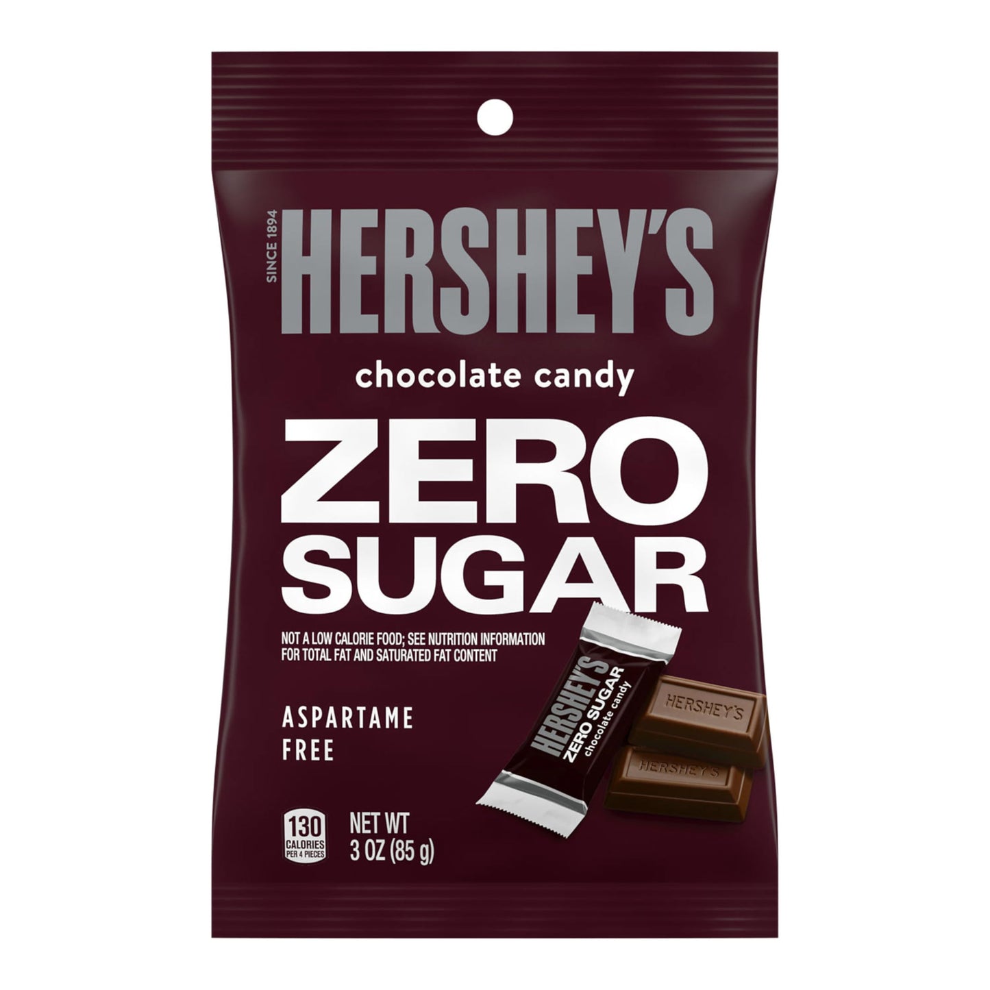 HERSHEY Chocolate Candy, Sugar Free, 3-Ounce Bags (Pack of 12)