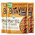 BeanVIVO (Pack of 3) Organics 15g Plant based Protein BBQ Pinto Beans - Good Source of Fiber - Nutritious & Microwave Meals - Gluten-Free Plant Food