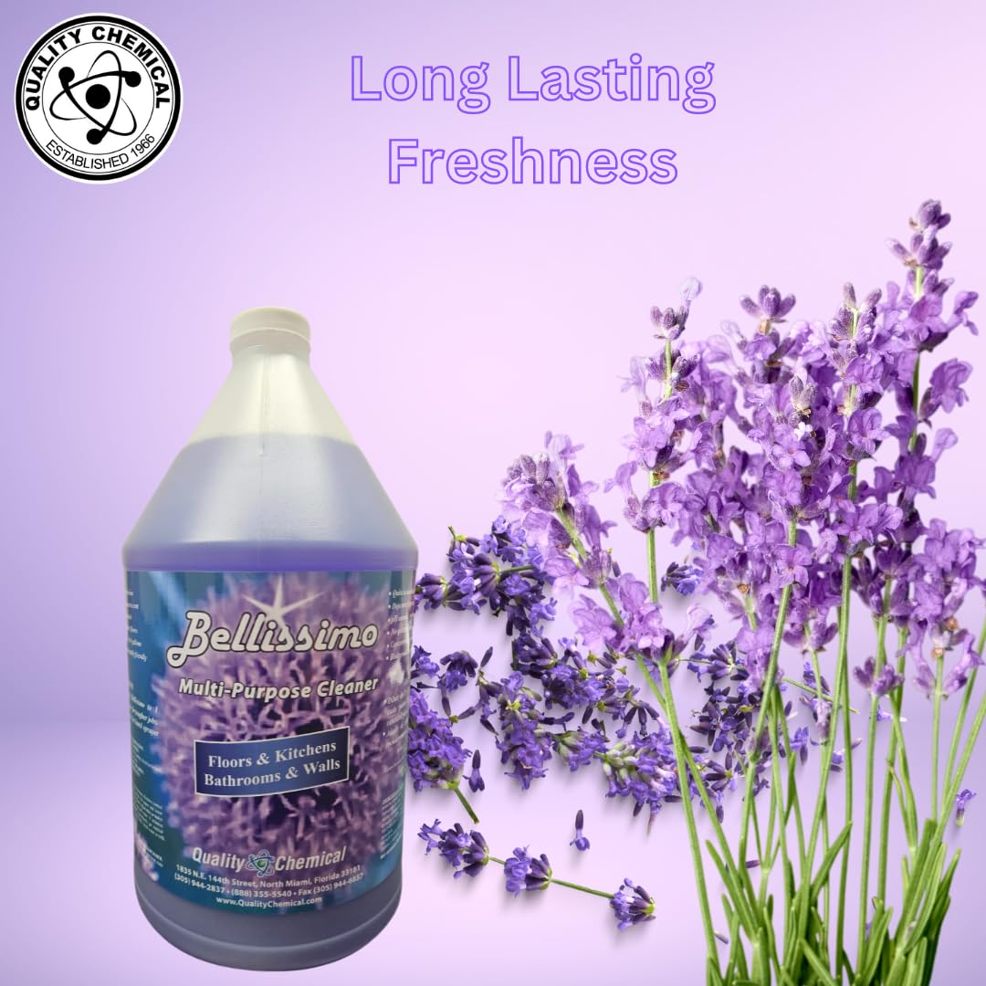 Quality Chemical BELLISSIMO All Purpose Cleaner - All Purpose Cleaner with Extra Cleaning Power and Long Lasting Lavender Scent, Super Concentrated