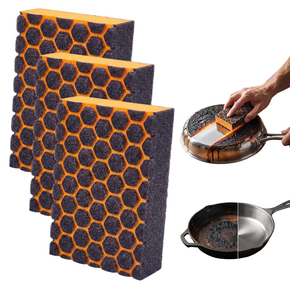 Sponge Eraser, Multi-Functional Cleaning Erasers, Shower & Tub Scrubber Sponge for Bathroom, Floor & Home Cleaning (3pc)