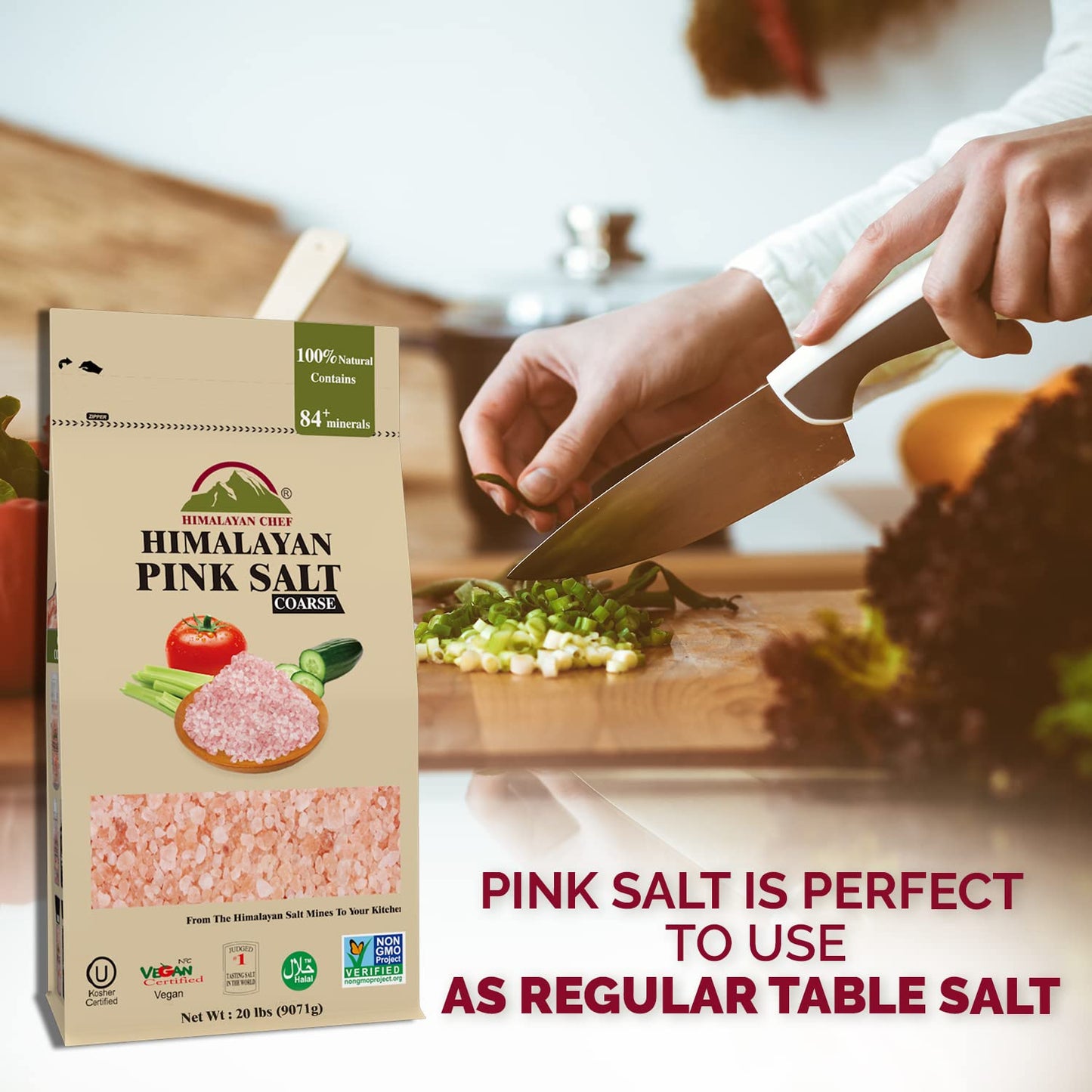 Himalayan Chef Himalayan Pink Salt for Grinders Refill, Coarse Grain - 20 lbs, 100% Natural & Organic, Chemical Free Unrefined Pure Pink Rock Salt