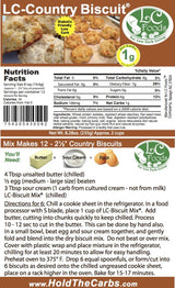 Low Carb Foods Country Biscuit Mix| 100% All Natural Ingredients |Best Naturals |No Sugar Diabetic Friendly | High Protein and Fiber | Artificial