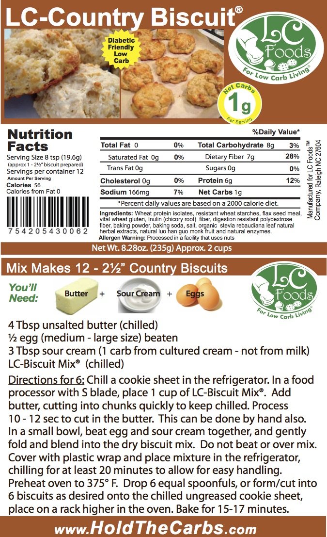 Low Carb Foods Country Biscuit Mix| 100% All Natural Ingredients |Best Naturals |No Sugar Diabetic Friendly | High Protein and Fiber | Artificial