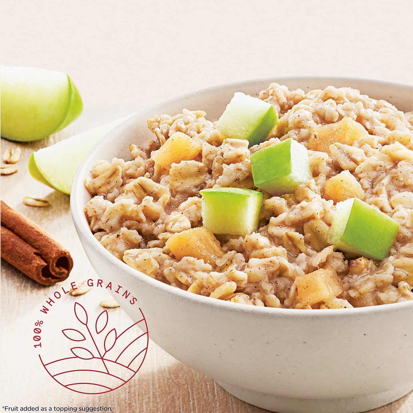 Quaker Protein Instant Oatmeal, Apple Cinnamon, 12g Protein per Serving, Whole Grains, No Artificial Flavors, No Added Colors, 2.11 oz Packets, (6