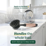 Cuisinart Dish Brush with Handle 2 Pack - Kitchen Scrub Brush for Dishes, Pots & Pans, Non-Scratch Dish Scrubber, Firm Bristles for Sink & Cookware