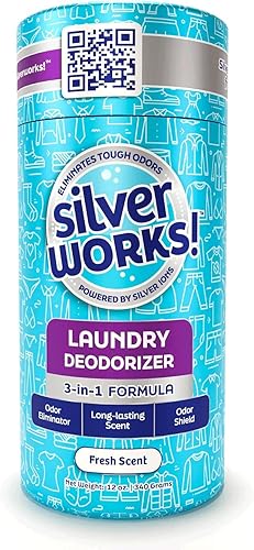 SilverWorks! Laundry Deodorizer, In-Wash Scent Booster, 3-in-1 Odor Eliminator, Long Lasting Scent, Protects Against Odors, Laundry Odor Remover