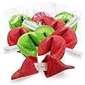 4E's Novelty Christmas Fortune Cookies Bulk, 50 Individually Wrapped Funny Fortune Cookies with Holiday Sayings for Kids & Adults, Perfect Christmas