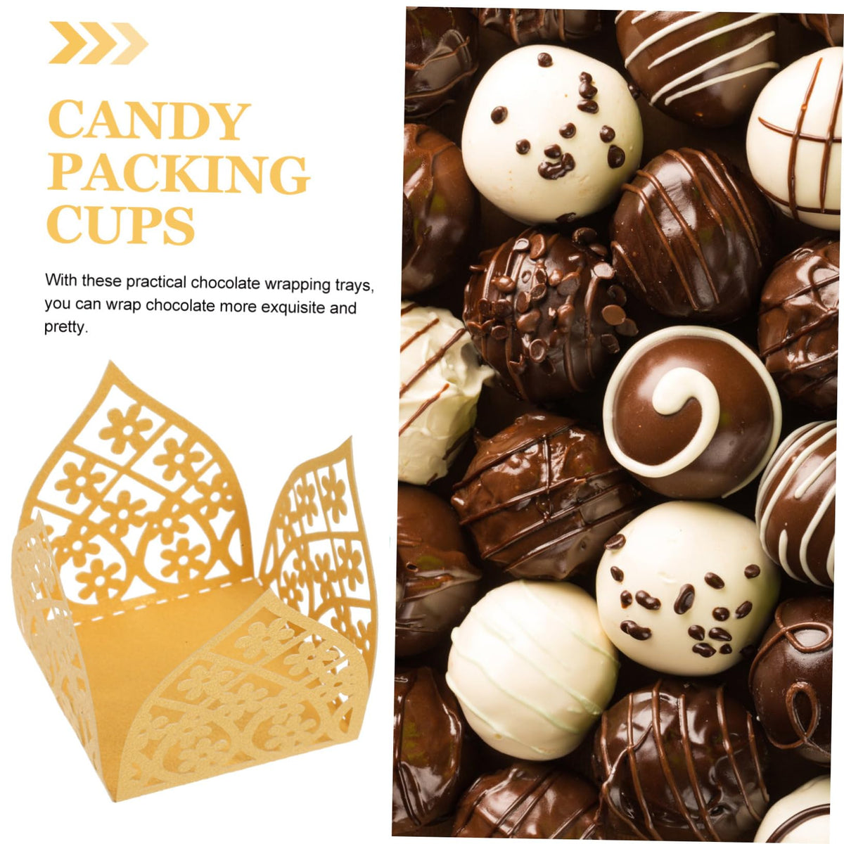 LIFKOME 50pcs Hollow Truffle Cups for Chocolate Wrappers Elegant Dessert Liners for Weddings Parties and Showers Lightweight and Easy to Use