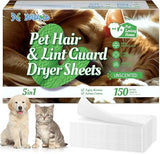 BellaLuce Unscented Pet Hair and Lint Guard 3X Mega Dryer Sheets, 150 Count