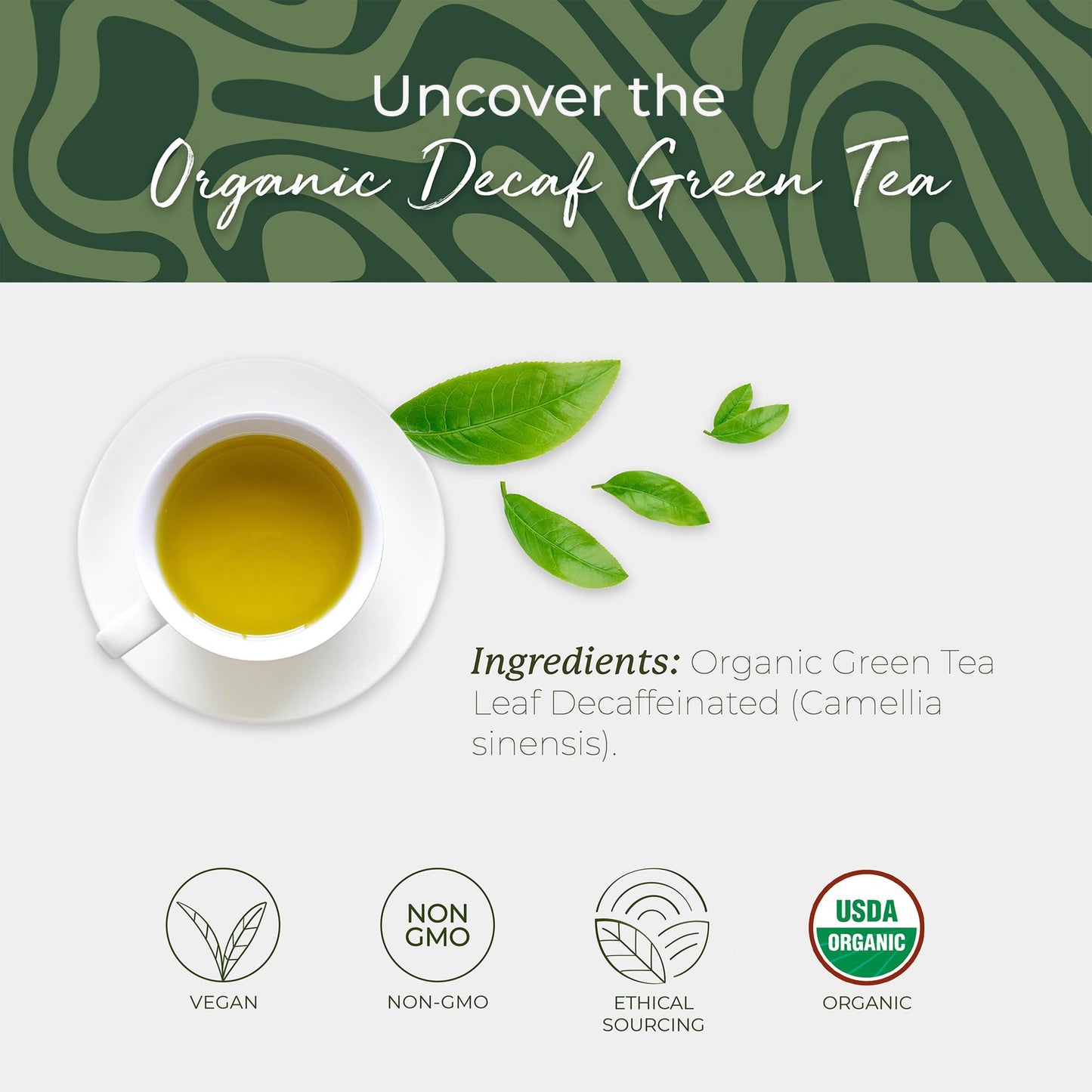 Starwest Botanicals Organic Decaf Green Tea - Decaffeinated Herbal Tea, Caffeine Free, USDA Organic Green Tea Leaf, Non GMO - Bulk Pack, 100 Bags