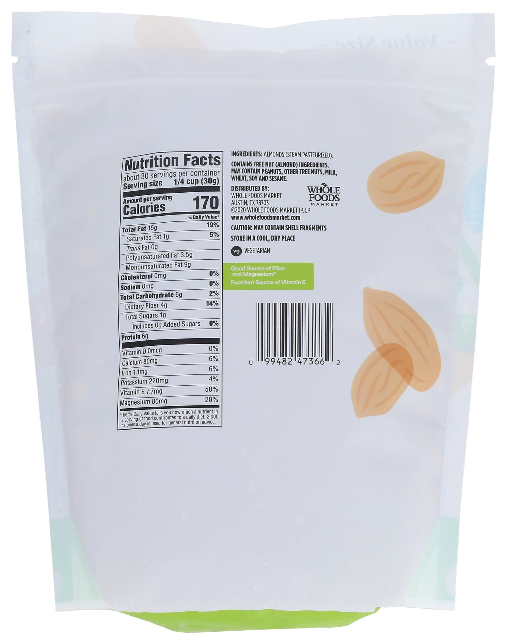 365 by Whole Foods Market, Raw California Almonds, 32 Ounce