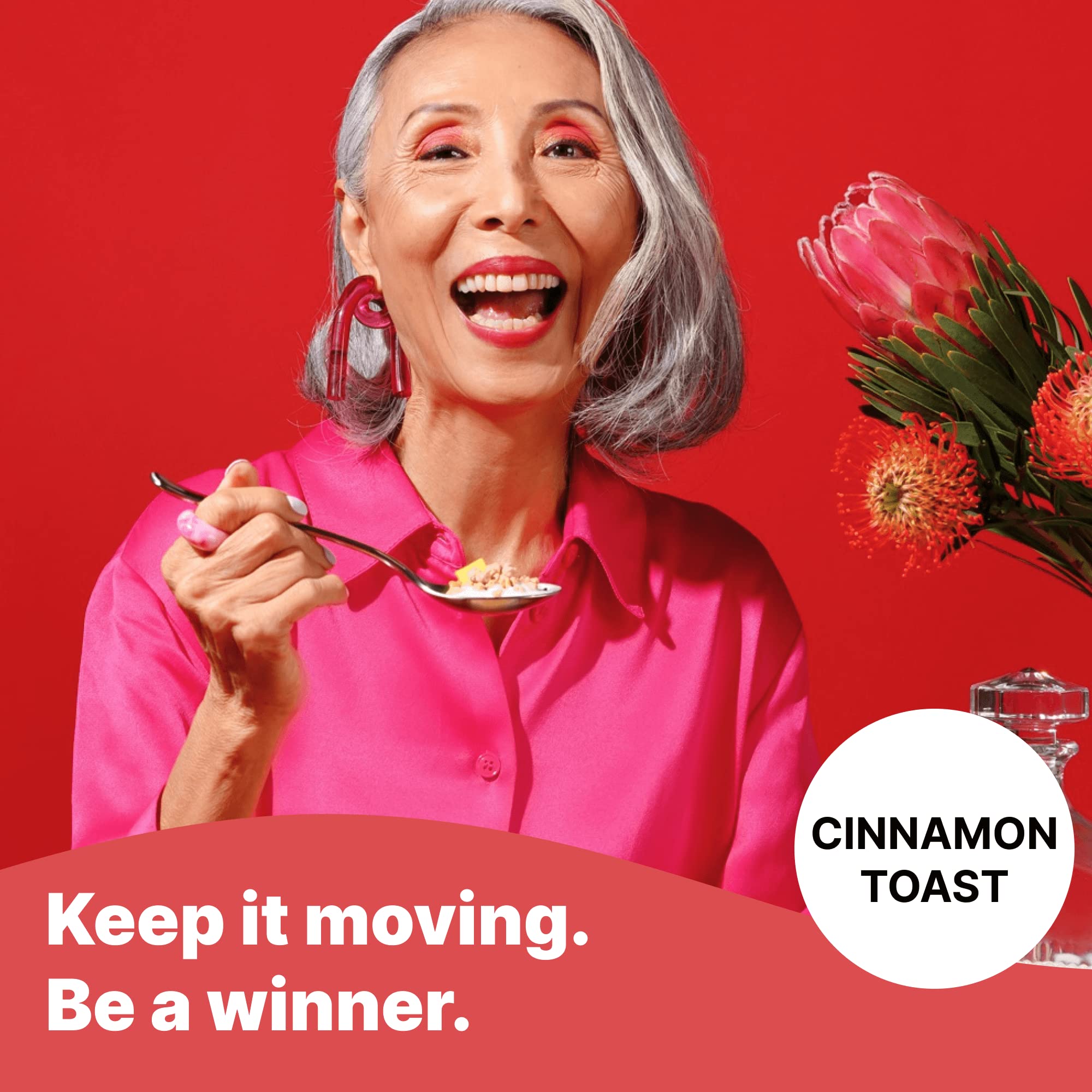 Poop Like A Champion High Fiber Cereal - Cinnamon Toast Flavor | Keto Friendly Low Carb Gluten Free & Healthy | Breakfast Essentials with Soluble