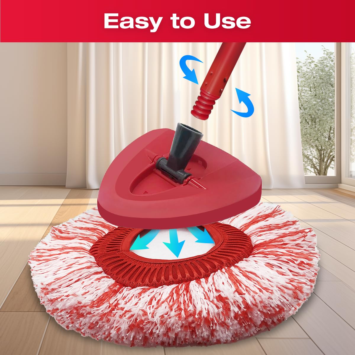 Spin Mop Cleaning kit Compatible with OCeda EasyWring Bucket System, 3 Replacement Mop Heads, 1 Handle, 1 Brush, 1 Cover, 1 Lavender Scented Cleaning