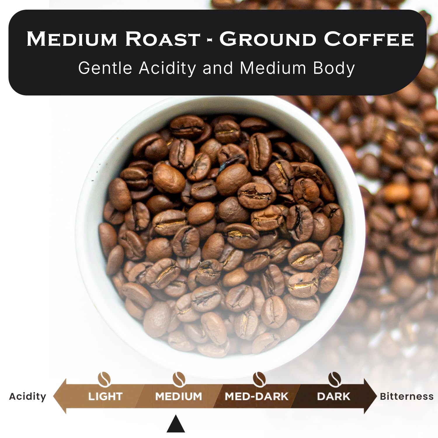 A&P Coffee Original Medium Roast Whole Bean Coffee, 12 oz, 100% Arabica Coffee Beans, Classic Smooth Flavor, Fresh Roasted Blend, Rich Aroma, Ideal