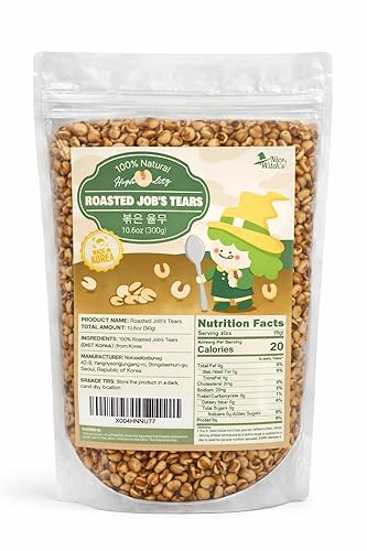 NICE WITCH'S Roasted Job’s Tears (Yulmu,? ??) 10.58 oz (300g) | Whole Grain Adlay Tea | Korean Traditional Herbal Tea | Caffeine-Free, Naturally Nutty