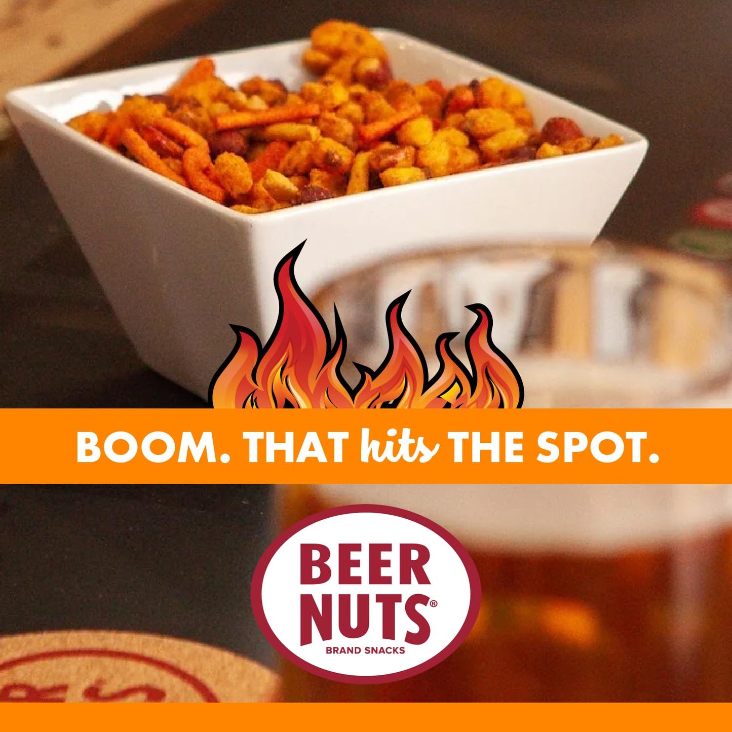 Beer Nuts Habanero Bar Mix, Fiery Hot Habanero Mix Of Peanuts, Corn Sticks & Insane Grain, Spicy Bar Mix for Any Party, Resealable Jar (28oz