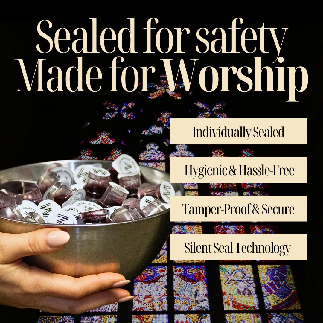 MM Pre Packaged Communion Plus Cups | Gulten free Box of 100 with juice and wafer | by The Miracle Meal