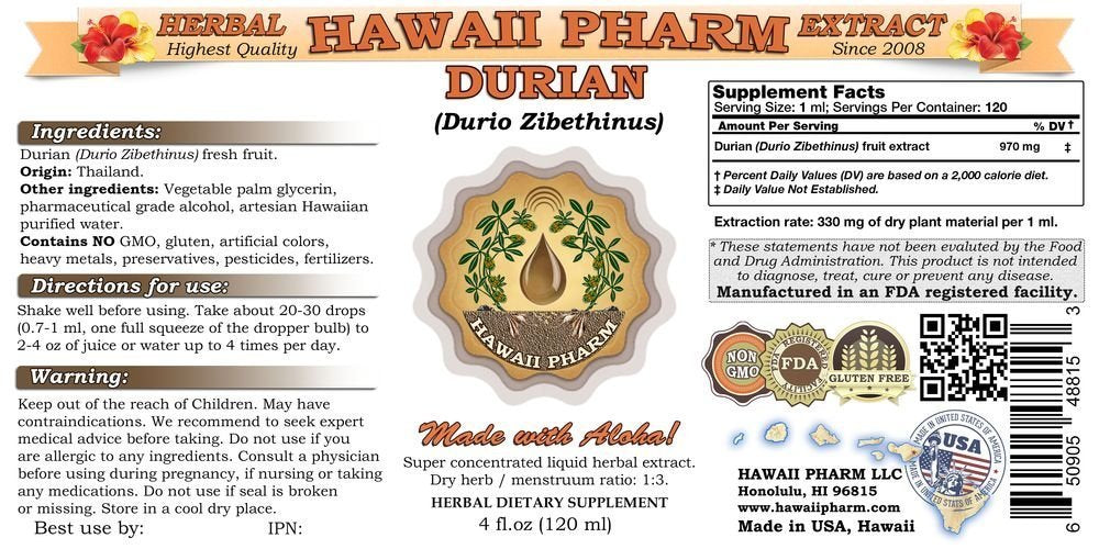 Durian (Durio Zibethinus) Liquid Extract 2 oz