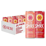 IZZE Spark Sparkling Juice Variety Pack, Raspberry Peach + Strawberry Lemonade, No Sugar Added, 8.4 FL OZ, 24 Cans