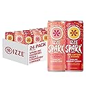IZZE Spark Sparkling Juice Variety Pack, Raspberry Peach + Strawberry Lemonade, No Sugar Added, 8.4 FL OZ, 24 Cans