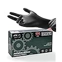 PACIFIC PPE 6-mil Heavy Duty Black Nitrile Gloves, Chemical Resistant, Food Safe, Latex Free Disposable Gloves for Mechanic, Cooking, and Cleaning