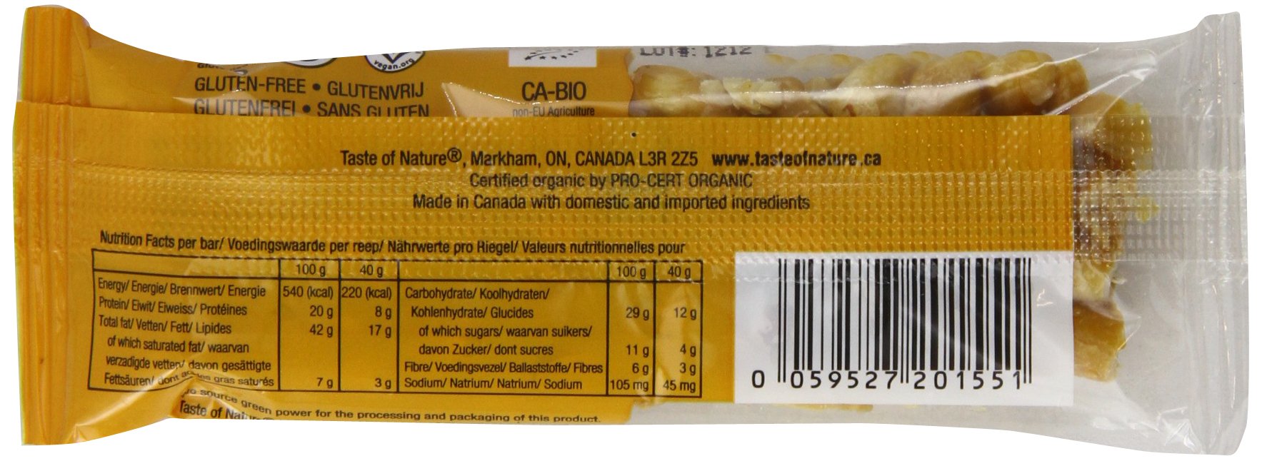 TASTE OF NATURE Peanut bar, 1.41 OZ