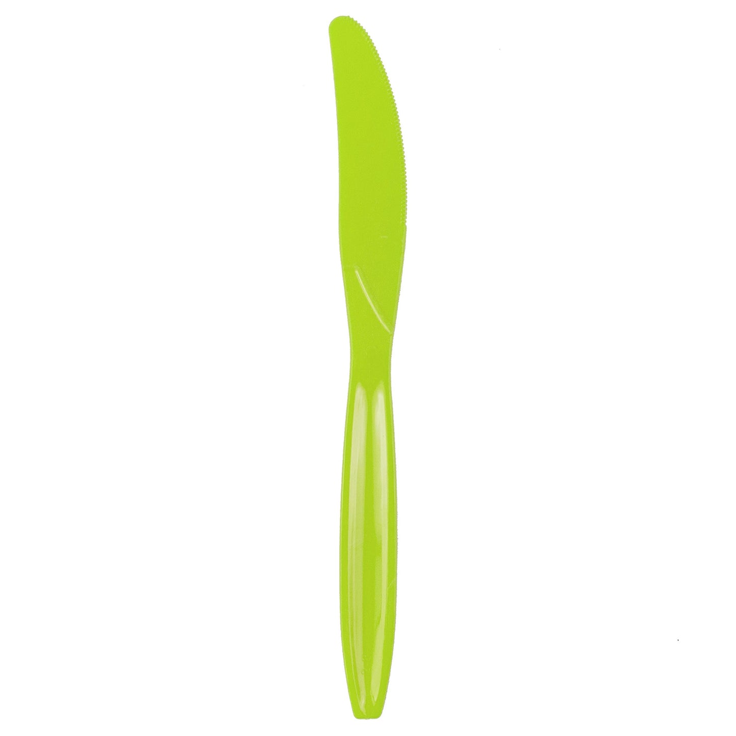 JAM Paper Big Party Pack of Premium Plastic Knives - Lime Green - 100 Disposable Knives/Box
