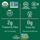 RW Garcia Organic Lentil & Turmeric Crackers, Gluten Free, 5.5oz Boxes, 6 Pack