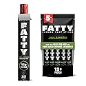 FATTY Meat Sticks, Made with Grass Fed Beef, Pork Raised Without Antibiotics, 13g Protein Per Stick, Jalapeno, 2 oz. (Pack of 5)