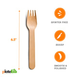 PlateEco Palm Leaf Plates Combo Pack - 8” & 10” Biodegradable Disposable Plates with Forks & Knives (25 Each) | Eco-Friendly Organic Areca Dinnerware