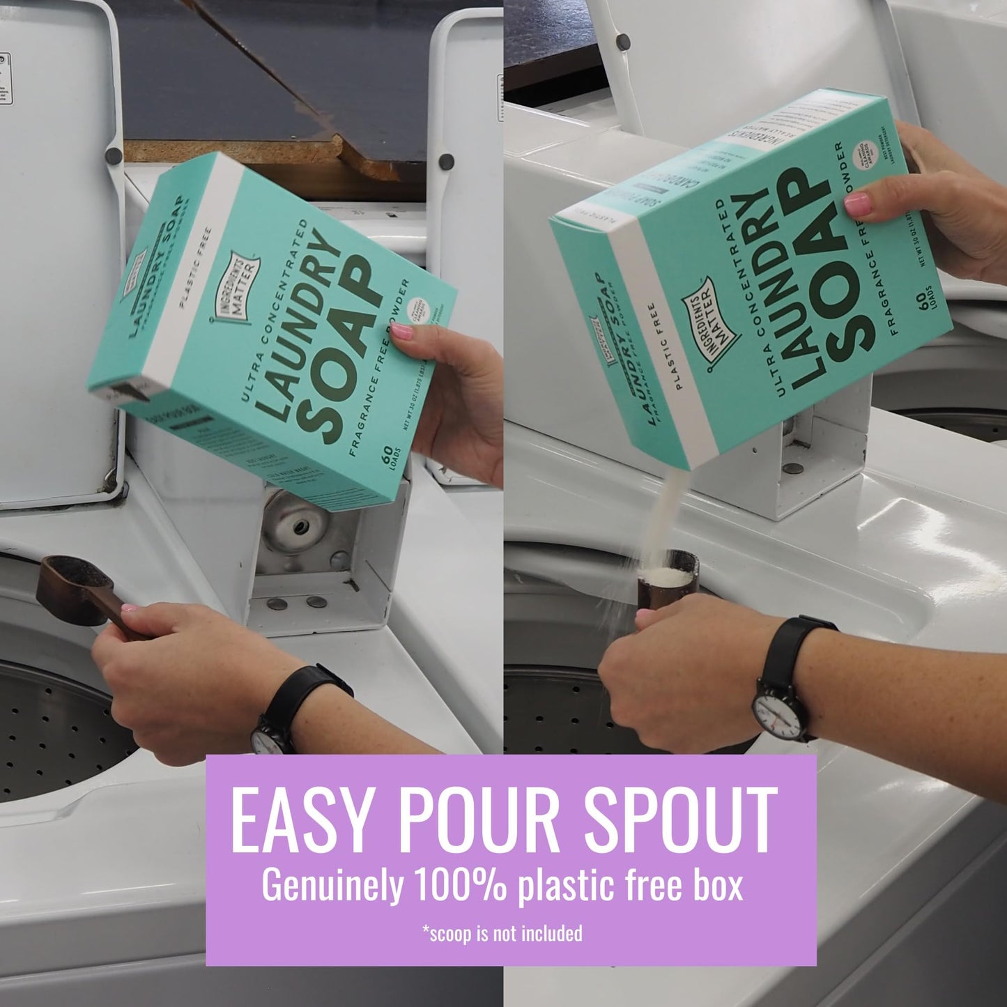 Ingredients Matter Powder Laundry Soap - Lavender Scent, Hypoallergenic Detergent, Natural & Eco-Friendly, Plastic Free, Made in USA, Natural