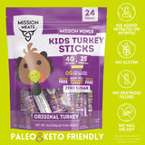 Mission Meats Kids Turkey Sticks, 100% Free Range, Healthy Snacks for Kids, Zero Sugar, 9g Protein per Serving, Gluten & Nut Free, Individually