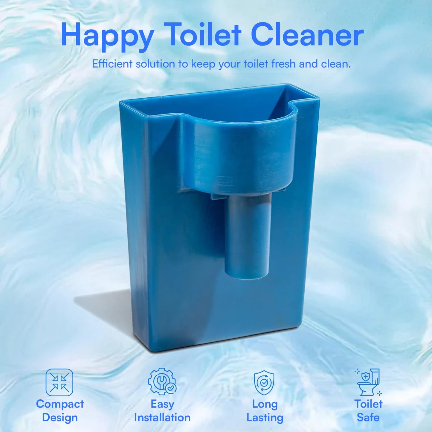 Happy Toilet Cleaner Automatic Toilet Bowl Cleaner - Easy to Install Toilet Tablet Holder - Self-Cleaning Toilet System, Deep Clean with Every Flush