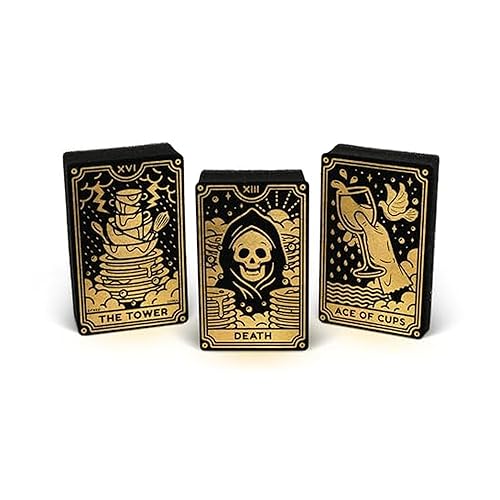 Genuine Fred Clean Fate Tarot Card Kitchen Sponges, Set of 3 Multi Layer Sponges with Metallic Gold Tarot Card Designs Fun, Functional, Mystical
