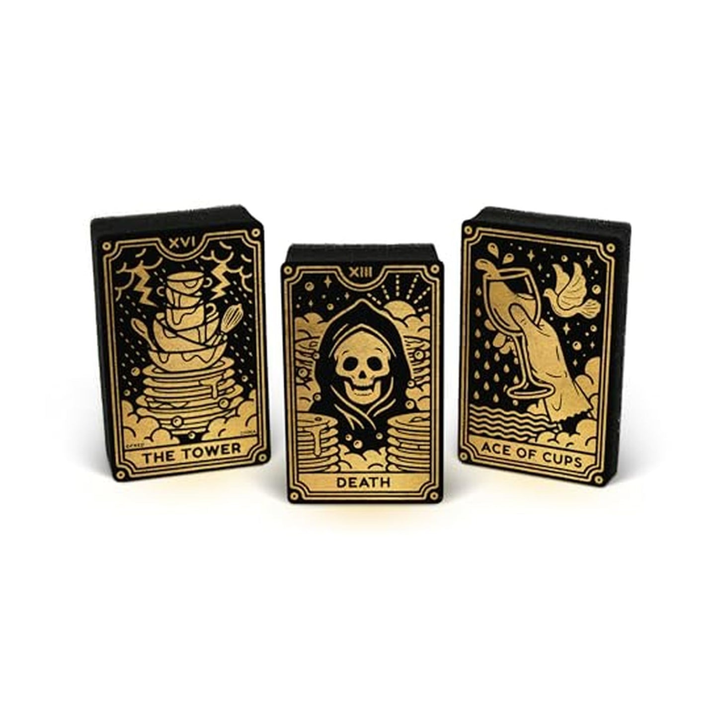 Genuine Fred Clean Fate Tarot Card Kitchen Sponges, Set of 3 Multi Layer Sponges with Metallic Gold Tarot Card Designs Fun, Functional, Mystical