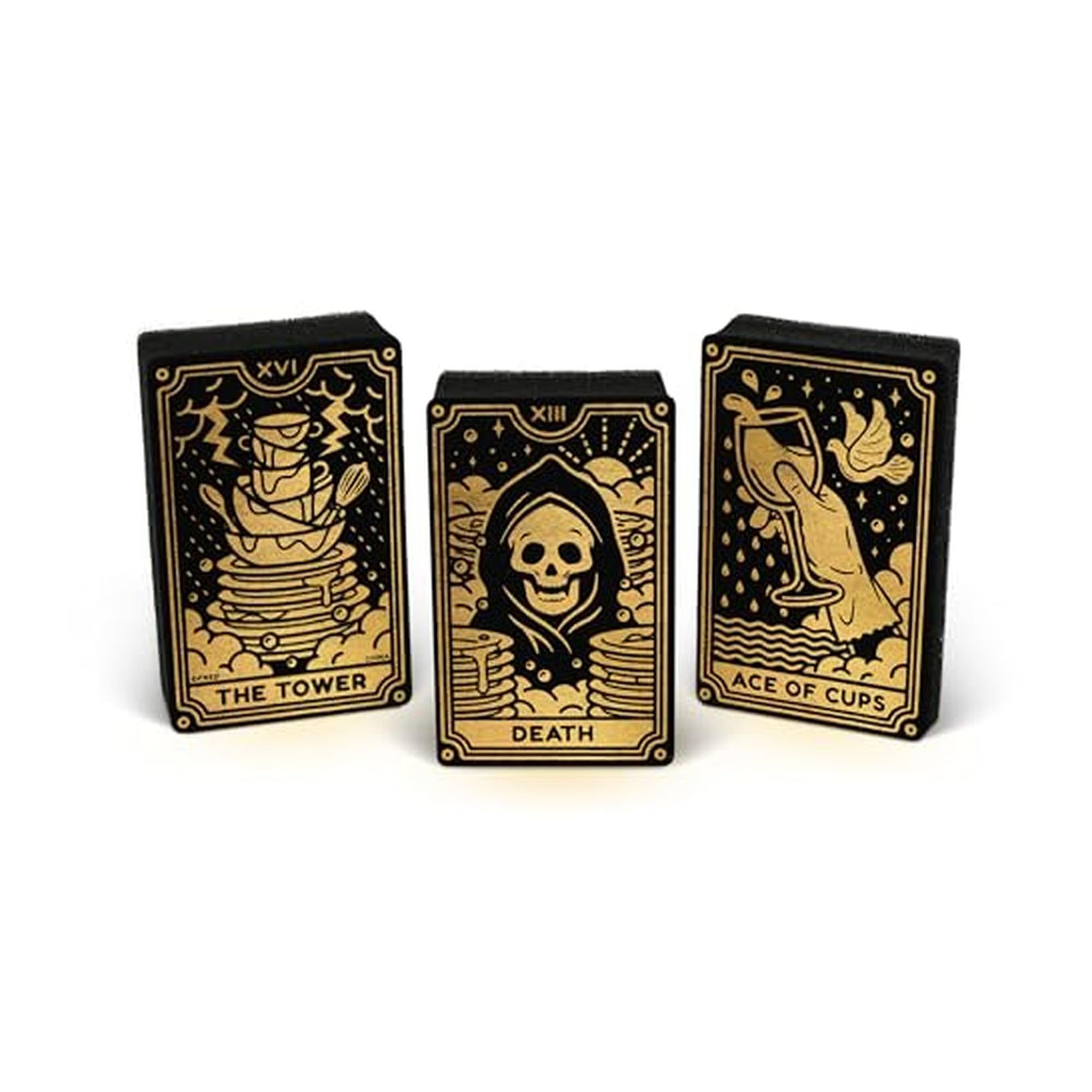 Genuine Fred Clean Fate Tarot Card Kitchen Sponges, Set of 3 Multi Layer Sponges with Metallic Gold Tarot Card Designs Fun, Functional, Mystical