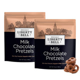 Liberty Bell Milk Chocolate Covered Pretzels, Mini Pretzels Dipped in Milk Chocolate, 12 Ounce Bag (2 Pack)