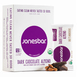 JONESBAR Organic Plant Based Protein Bars | Dark Chocolate Almond | Fruit & Nut Bar, Kosher, Gluten Free, Breakfast Bars, School Snacks, Vegan Snack